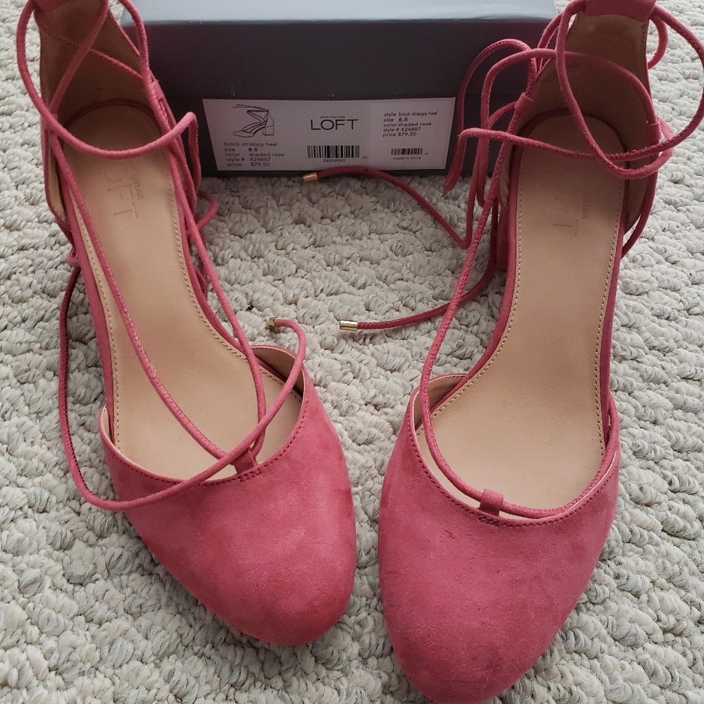 LOFT Blocked Heeled Tied Sandals